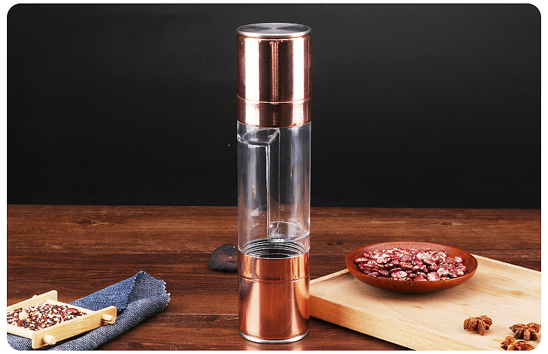 Stainless Steel Manual Pepper Grinder Household Portable Sea Salt Black Pepper Double-Headed Grinder