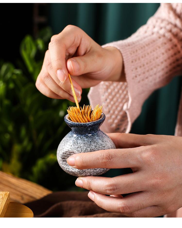 Japanese-Style Restaurant Commercial Ceramic Salt Jar Pepper Jar Soy Sauce Bottle Small Vinegar Pot Seasoning Jar Combination Set Seasoning Box