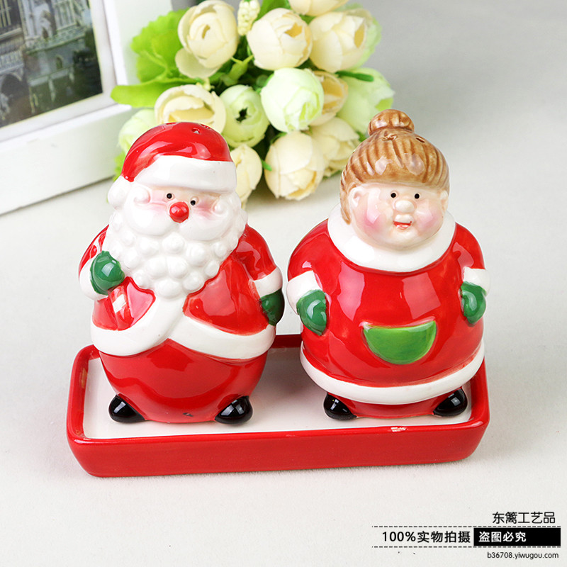 Ceramic Santa seasoning bottle pepper salt seasoning bottle ceramic bottle