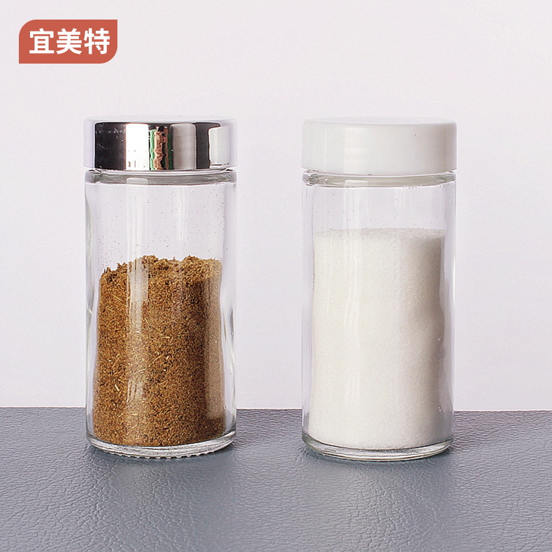 Wholesale 80ml Glass Condiment Bottle Pepper Barbecue Refined Salt Jar Kitchen Seasoning Boxes Home Seasoning Jars