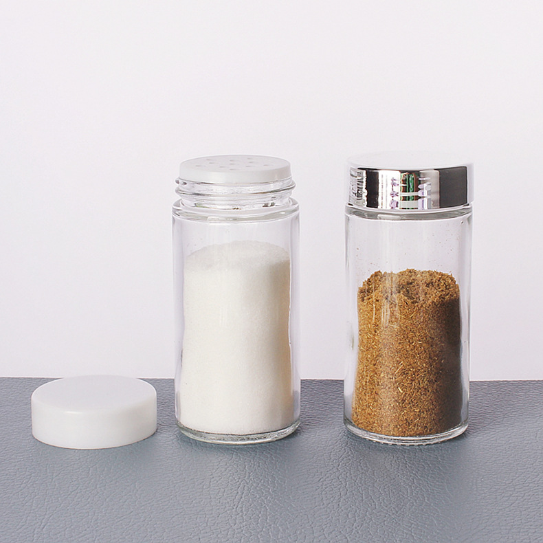 Wholesale 80ml Glass Condiment Bottle Pepper Barbecue Refined Salt Jar Kitchen Seasoning Boxes Home Seasoning Jars