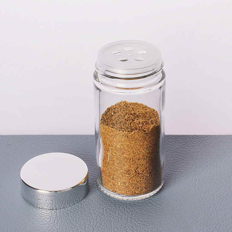 Wholesale 80ml Glass Condiment Bottle Pepper Barbecue Refined Salt Jar Kitchen Seasoning Boxes Home Seasoning Jars