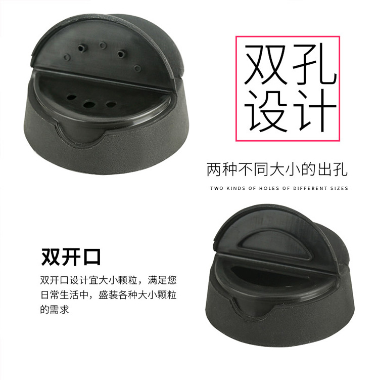 Double-Opening Seasoning Bottle Glass BBQ Seasoning Bottle Household Kitchen Pepper Salt Jar Seasoning Bottle Seasoning Can Set