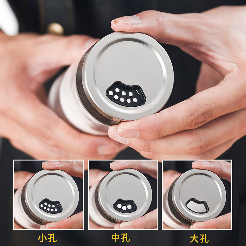 Kitchen Salt Shaker Glass Seasoning Bottle BBQ Seasoning Bottle Cans Seasoning Jar Pepper Bottle Seasoning Box Set Shaker
