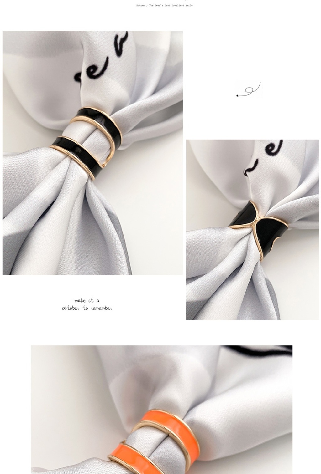 Decorative Scarf Scarf Buckle Women's Clothes Corner Knot Buckle Waist Hem Ring T-shirt Rhinestone Pearl Brooch