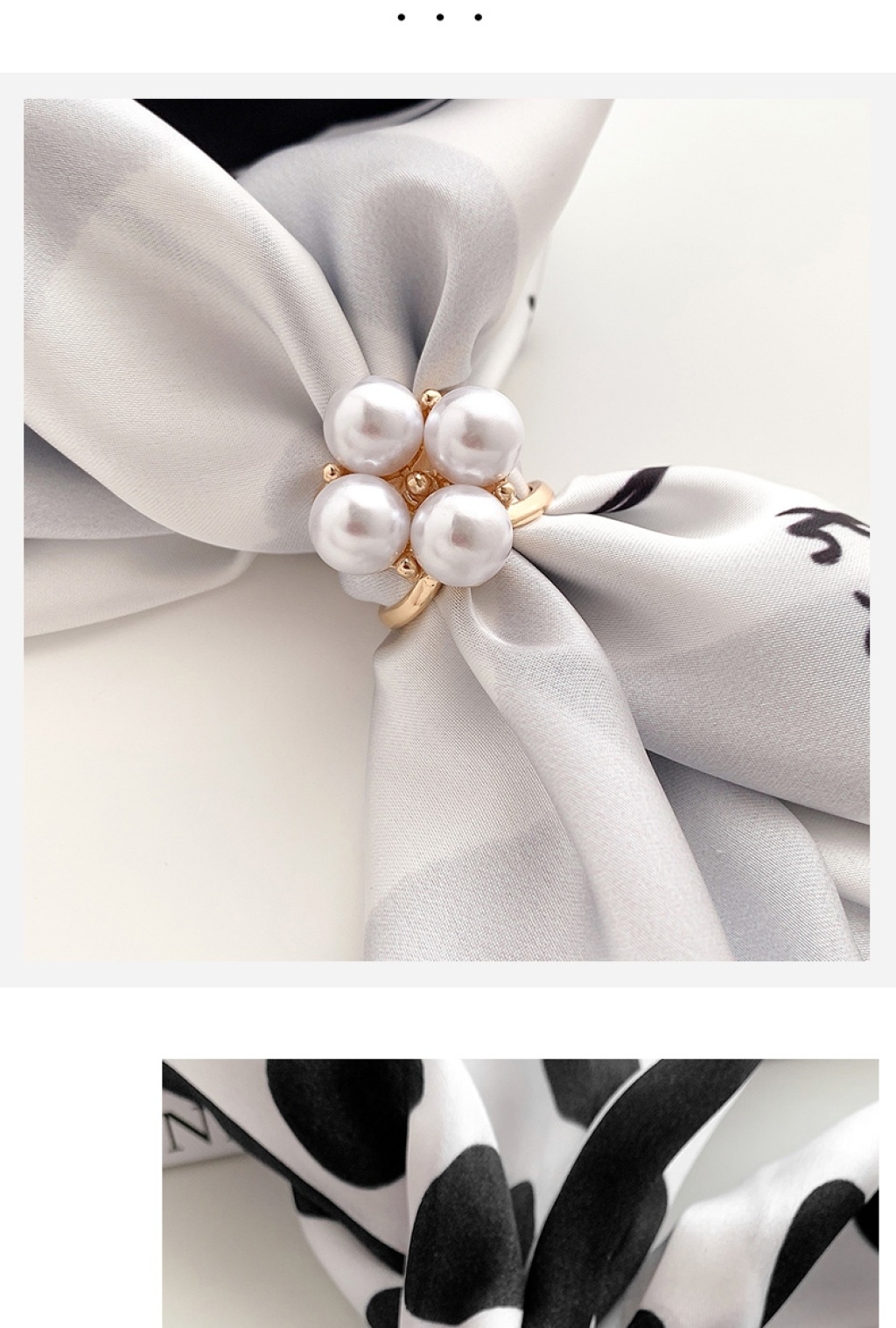 Decorative Scarf Scarf Buckle Women's Clothes Corner Knot Buckle Waist Hem Ring T-shirt Rhinestone Pearl Brooch