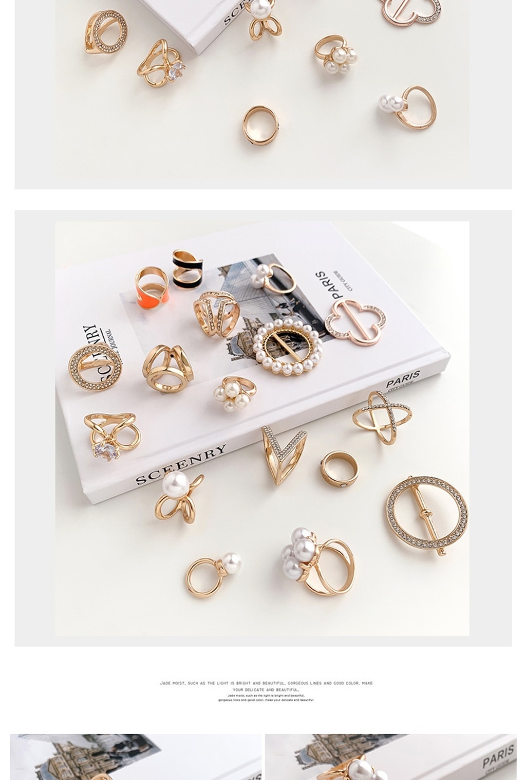 Decorative Scarf Scarf Buckle Women's Clothes Corner Knot Buckle Waist Hem Ring T-shirt Rhinestone Pearl Brooch