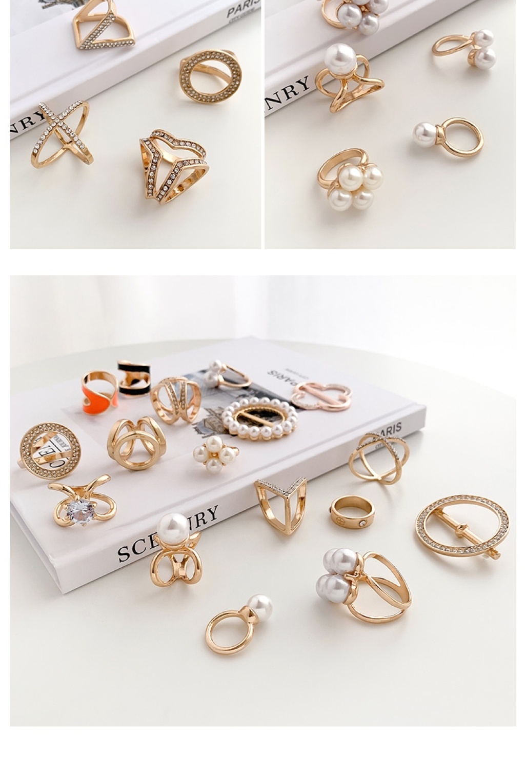 Decorative Scarf Scarf Buckle Women's Clothes Corner Knot Buckle Waist Hem Ring T-shirt Rhinestone Pearl Brooch