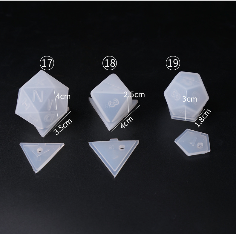 Yu Meiren DIY Crystal Glue Mold Dice Dice round Corner Multi-Specification Digital Game Mirror Silicone Mold