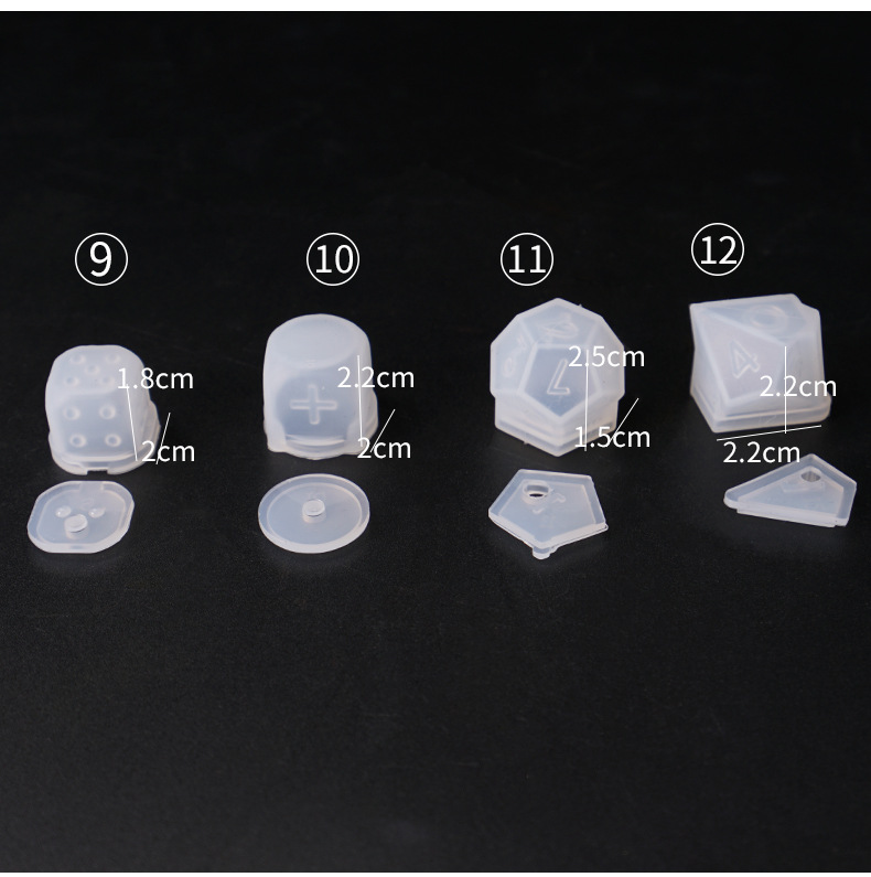 Yu Meiren DIY Crystal Glue Mold Dice Dice round Corner Multi-Specification Digital Game Mirror Silicone Mold