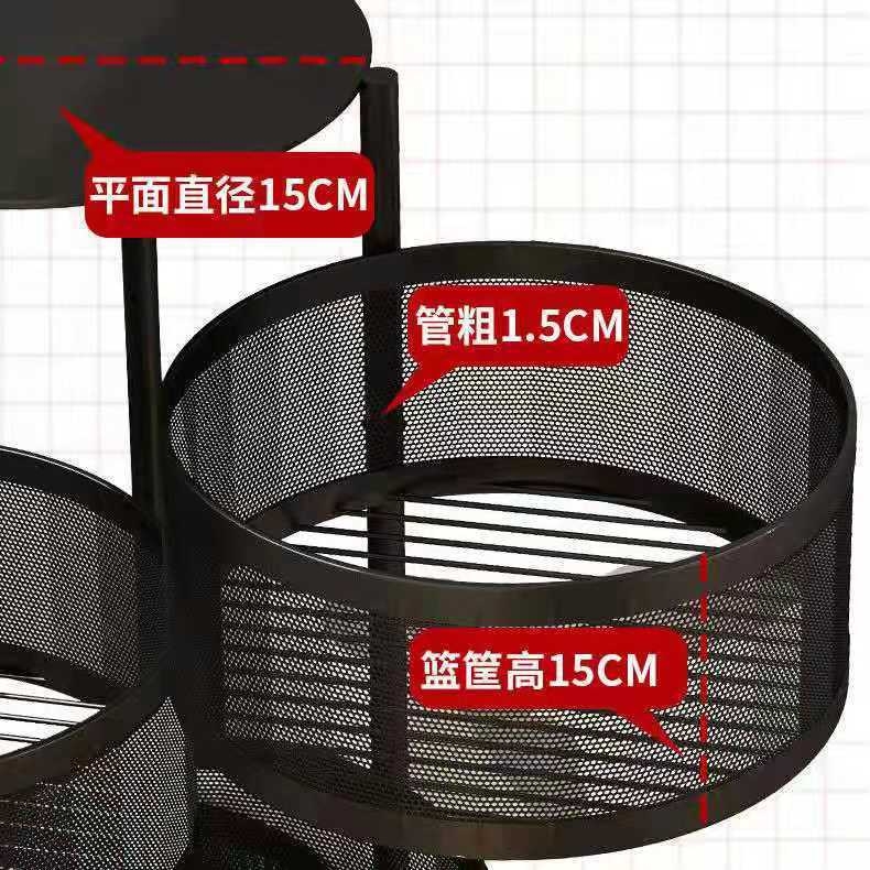 Kitchen Rotating Vegetable Storage Rack Floor Multi-Layer Corner Storage Rack Vegetable Basket Storage Rack Sundries Fruit Rack Supplies
