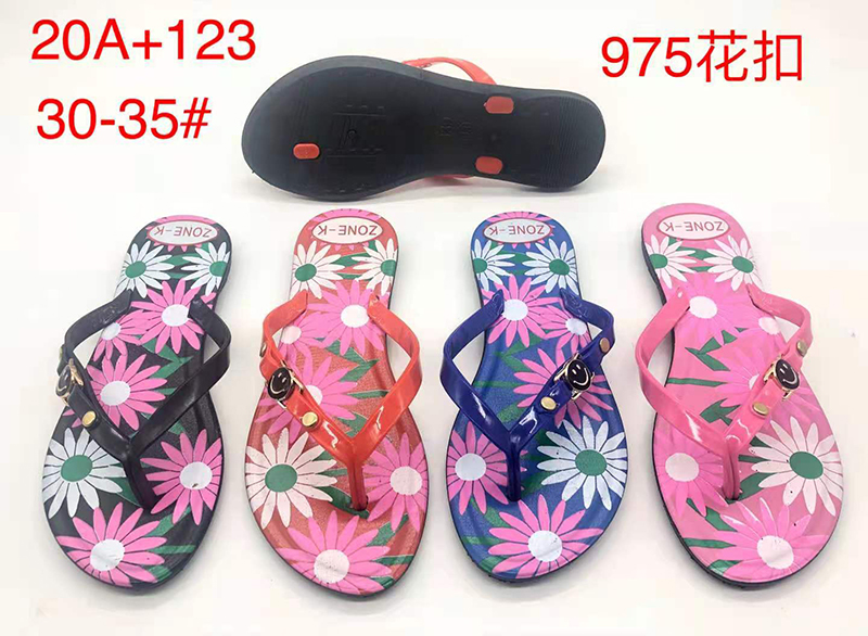 Foreign Trade PVC Blowing African Hard Bottom Printed Black Beach Flip Flops Women&#039;s Outer Slippers Factory Custom