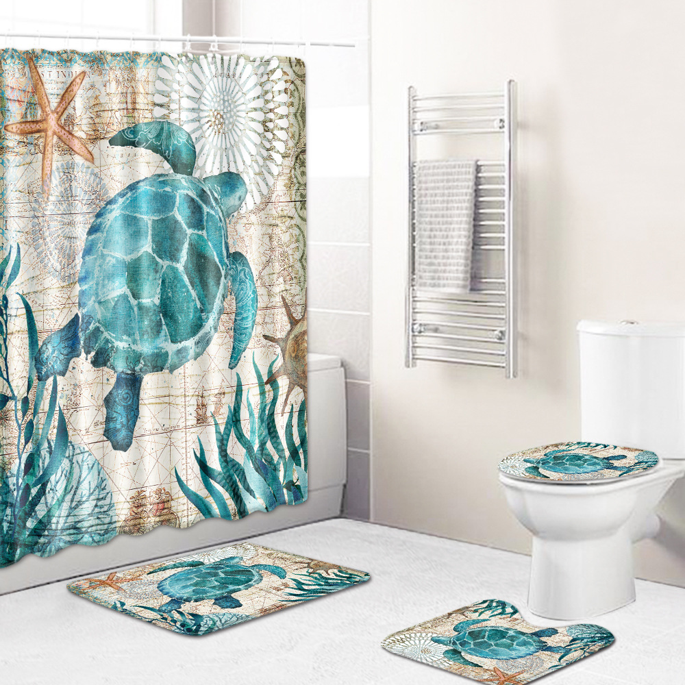 Cross-Border Hot Selling African Women&#039;s Four-Piece Bathroom Combination Set Household Doormat Absorbent Non-Slip Floor Mat Carpet