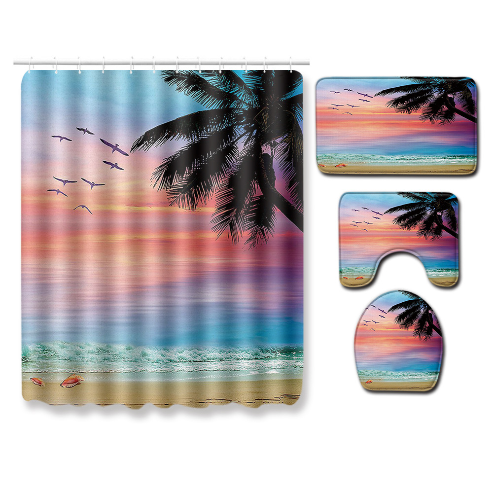 Cross-Border Hot Selling African Women's Four-Piece Bathroom Combination Set Household Doormat Absorbent Non-Slip Floor Mat Carpet