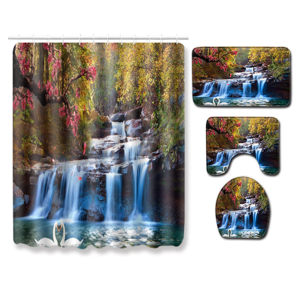 Cross-Border Hot Selling African Women's Four-Piece Bathroom Combination Set Household Doormat Absorbent Non-Slip Floor Mat Carpet