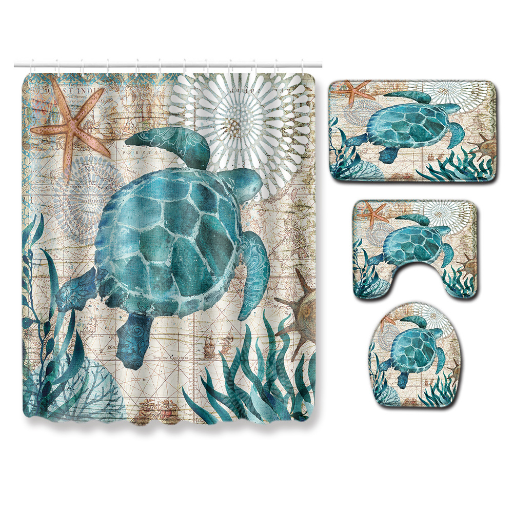 Cross-Border Hot Selling African Women's Four-Piece Bathroom Combination Set Household Doormat Absorbent Non-Slip Floor Mat Carpet