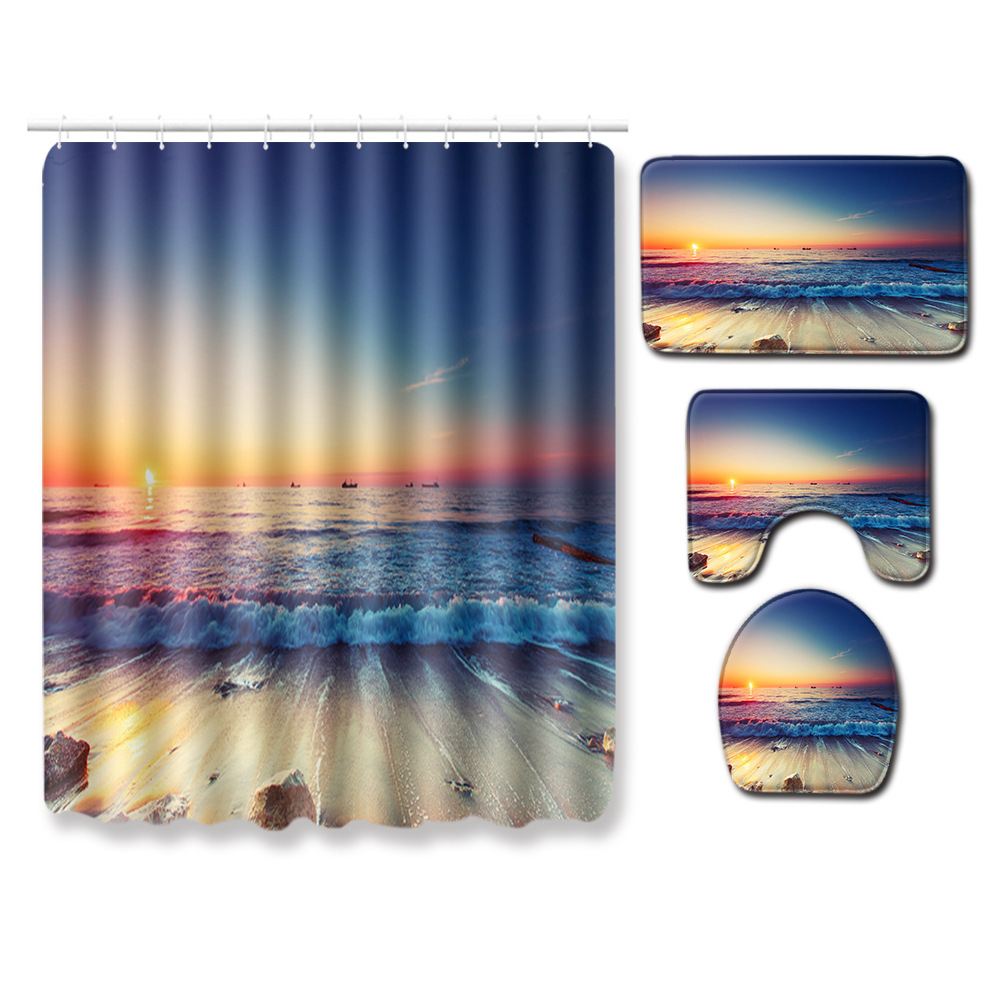 Cross-Border Hot Selling African Women's Four-Piece Bathroom Combination Set Household Doormat Absorbent Non-Slip Floor Mat Carpet