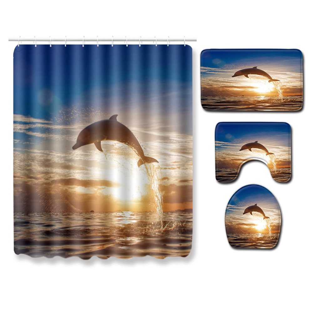 Cross-Border Hot Selling African Women's Four-Piece Bathroom Combination Set Household Doormat Absorbent Non-Slip Floor Mat Carpet