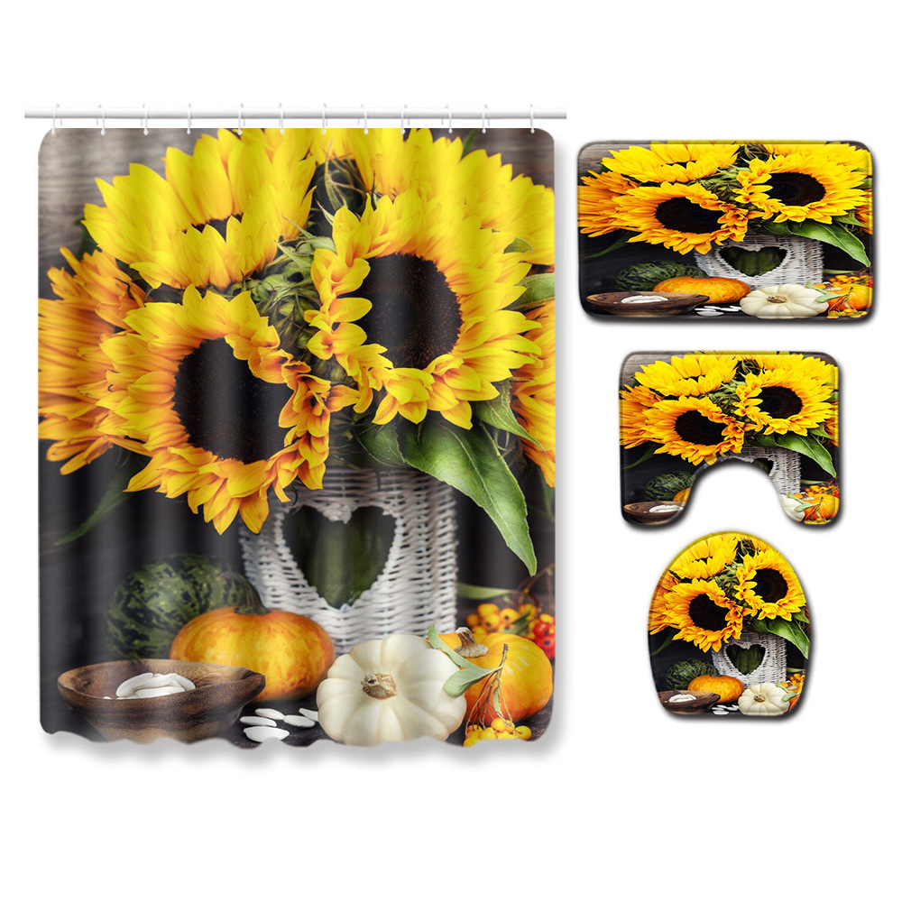 Cross-Border Hot Selling African Women's Four-Piece Bathroom Combination Set Household Doormat Absorbent Non-Slip Floor Mat Carpet