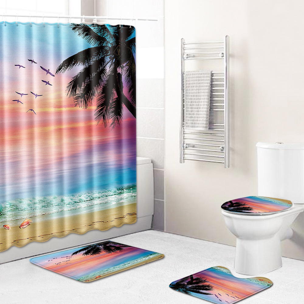 Cross-Border Hot Selling African Women's Four-Piece Bathroom Combination Set Household Doormat Absorbent Non-Slip Floor Mat Carpet