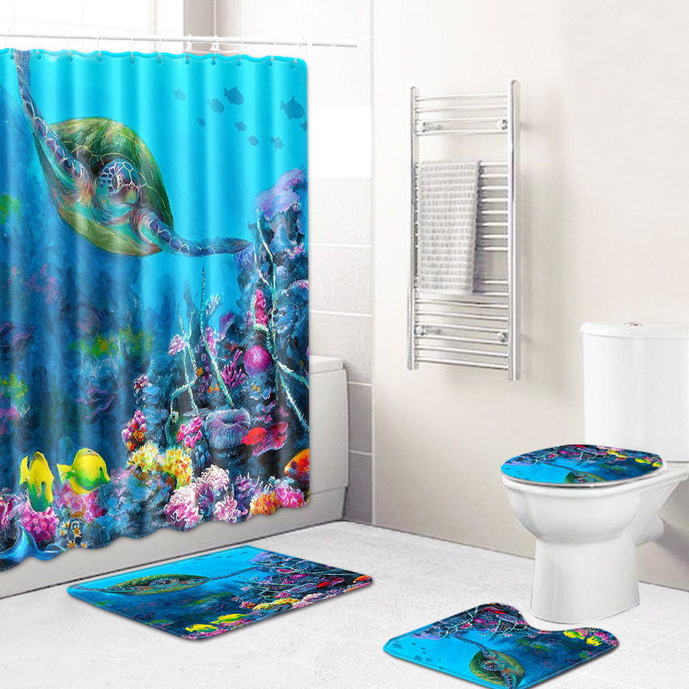 Cross-Border Hot Selling African Women's Four-Piece Bathroom Combination Set Household Doormat Absorbent Non-Slip Floor Mat Carpet