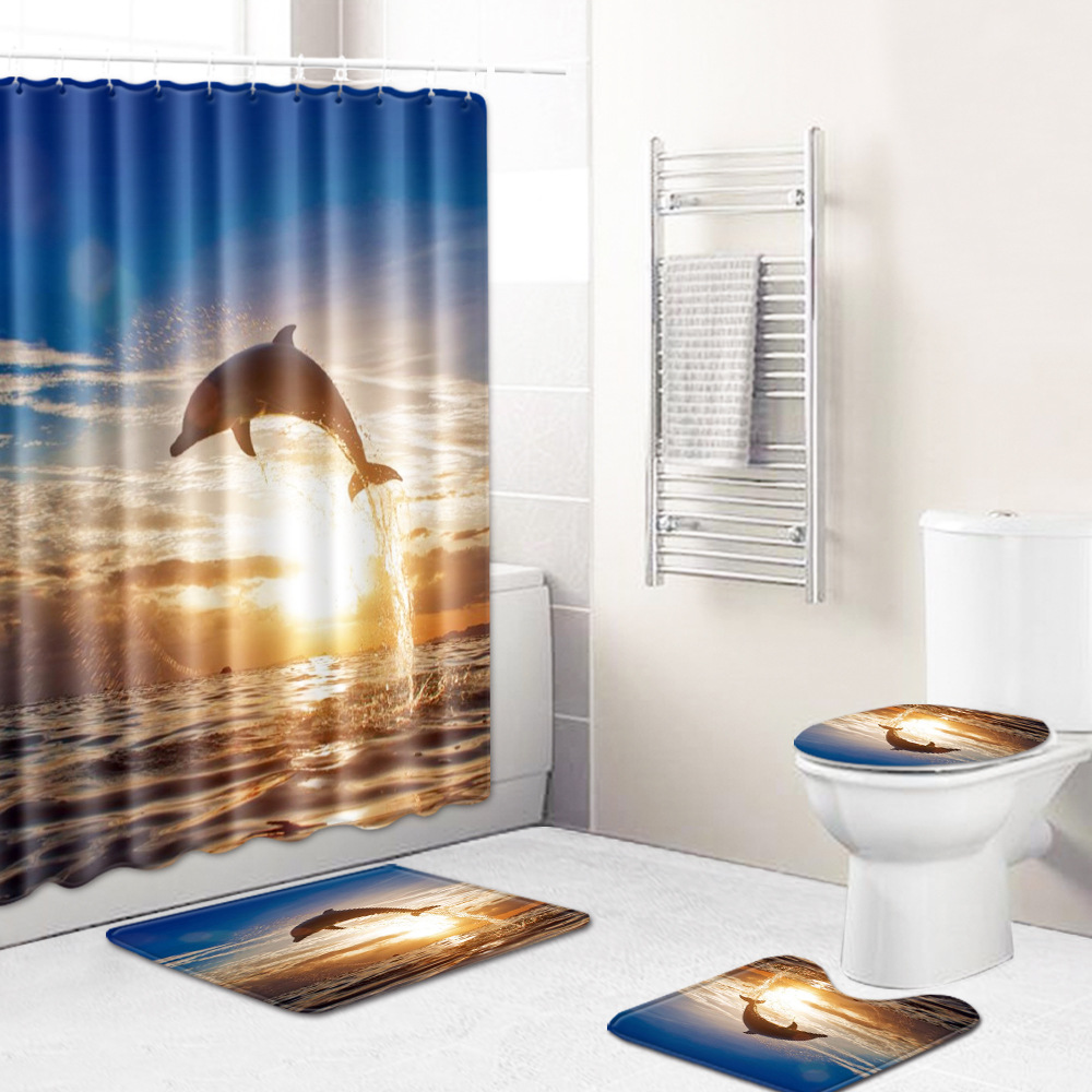 Cross-Border Hot Selling African Women's Four-Piece Bathroom Combination Set Household Doormat Absorbent Non-Slip Floor Mat Carpet