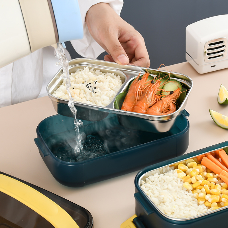 Chuanghong New Insulated Lunch Box Layered Compartment Fresh-Keeping Dumplings Box 304 Stainless Steel Bento Box Microwave Oven Heating
