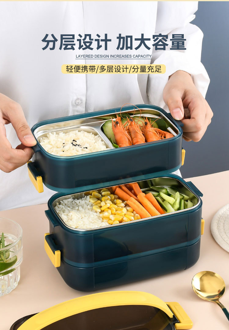 Chuanghong New Insulated Lunch Box Layered Compartment Fresh-Keeping Dumplings Box 304 Stainless Steel Bento Box Microwave Oven Heating Chuanghong New Insulated Lunch Box Layered Compartment Fresh-Keeping Dumplings Box 304 Stainless Steel Bento Box Microwave Oven Heating