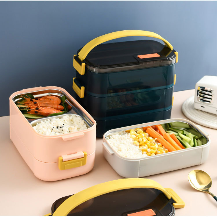 Chuanghong New Insulated Lunch Box Layered Compartment Fresh-Keeping Dumplings Box 304 Stainless Steel Bento Box Microwave Oven Heating Chuanghong New Insulated Lunch Box Layered Compartment Fresh-Keeping Dumplings Box 304 Stainless Steel Bento Box Microwave Oven Heating
