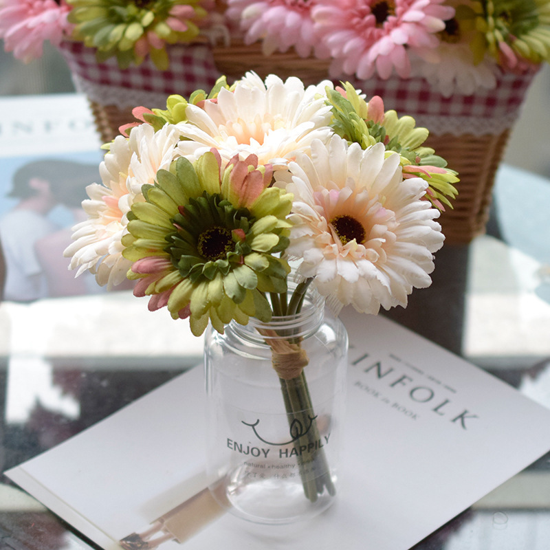 Flower Artificial Flower Wedding Bouquet African Chrysanthemum Colorful Chrysanthemum Table Decoration Furnishings
