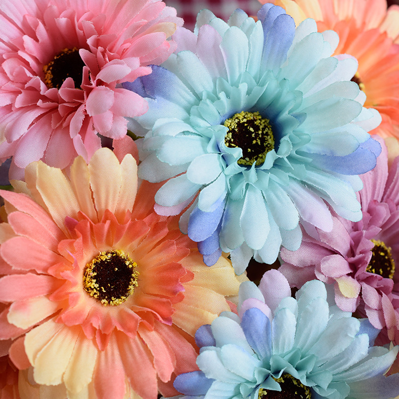 Flower Artificial Flower Wedding Bouquet African Chrysanthemum Colorful Chrysanthemum Table Decoration Furnishings