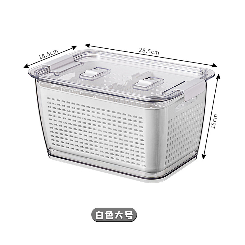 Japanese-Style Double-Layer Drain Basket Washing Basin Multi-Functional Plastic Wash Fruit Basket Household Kitchen Taobao Fresh-Keeping Finishing Box