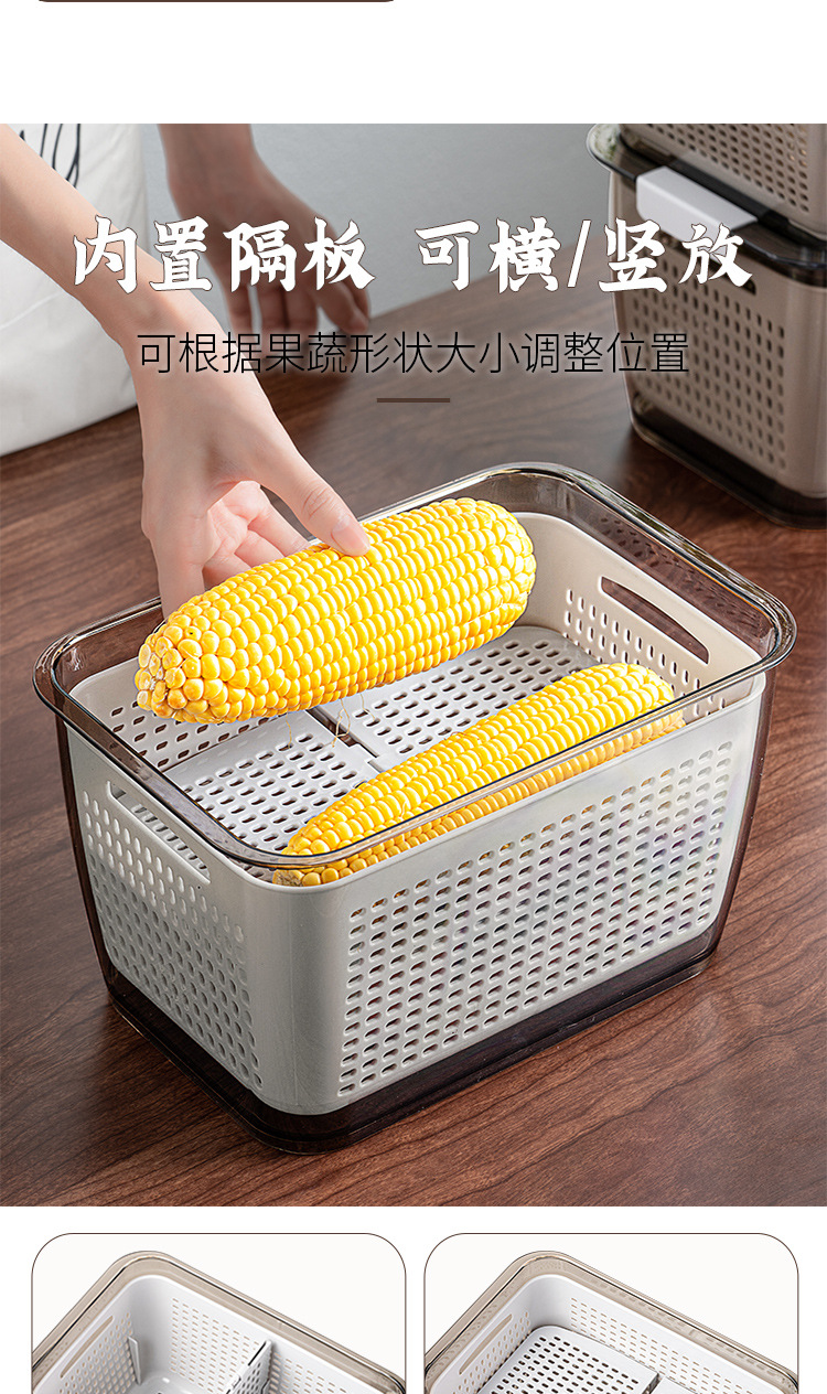 Japanese-Style Double-Layer Drain Basket Washing Basin Multi-Functional Plastic Wash Fruit Basket Household Kitchen Taobao Fresh-Keeping Finishing Box