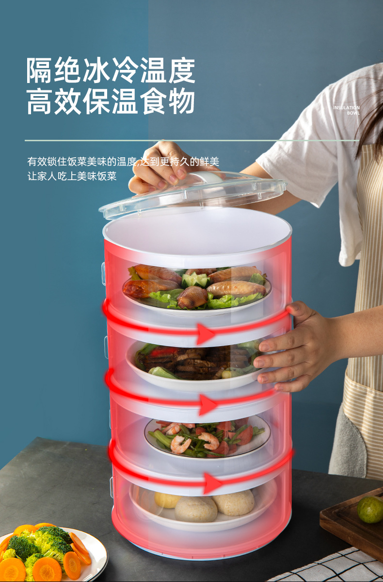 Insulated Vegetable Cover Dining-Table Cover Vegetable Cover Dustproof and Fresh-Keeping Food Cover Insulation Cover Kitchen Tool Multi-Layer Household Storage Box