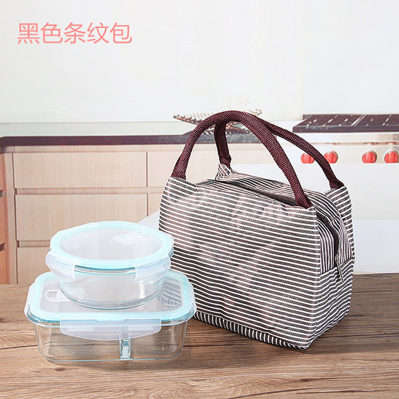 Wholesale Borosilicate Glass Lunch Box Microwave Oven Available Bowl Divided Fresh-Keeping Box Sealed Lunch Box with Lid