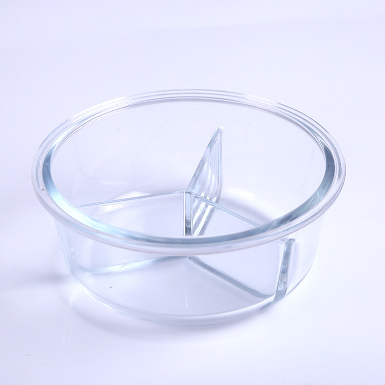 Wholesale Borosilicate Glass Lunch Box Microwave Oven Available Bowl Divided Fresh-Keeping Box Sealed Lunch Box with Lid