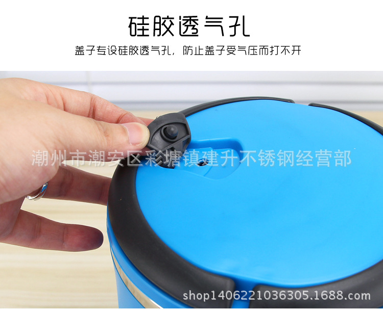 304 Stainless Steel Lunch Box Customized Insulated Lunch Box Double Layer Student Fresh-Keeping Food Box Creative Square Buckle Factory Direct Supply