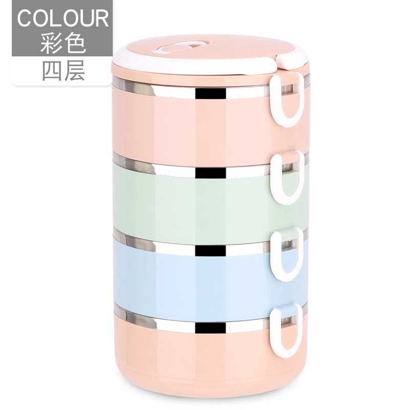 304 Stainless Steel Lunch Box Customized Insulated Lunch Box Double Layer Student Fresh-Keeping Food Box Creative Square Buckle Factory Direct Supply