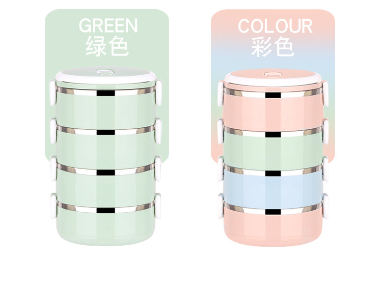 304 Stainless Steel Lunch Box Customized Insulated Lunch Box Double Layer Student Fresh-Keeping Food Box Creative Square Buckle Factory Direct Supply