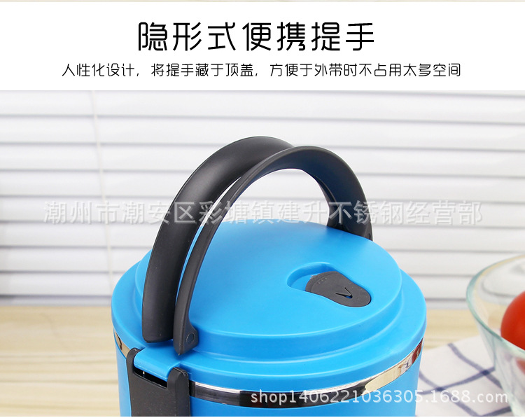 304 Stainless Steel Lunch Box Customized Insulated Lunch Box Double Layer Student Fresh-Keeping Food Box Creative Square Buckle Factory Direct Supply