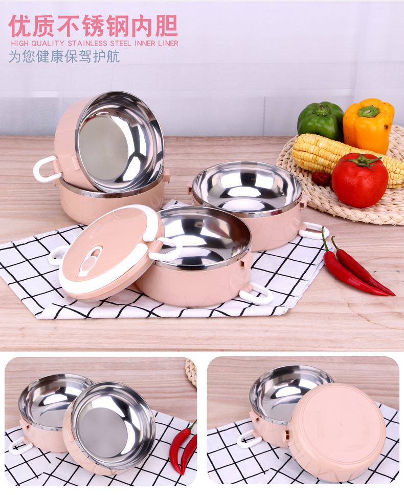 304 Stainless Steel Lunch Box Customized Insulated Lunch Box Double Layer Student Fresh-Keeping Food Box Creative Square Buckle Factory Direct Supply