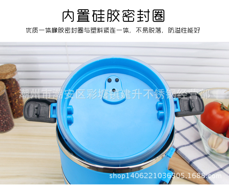 304 Stainless Steel Lunch Box Customized Insulated Lunch Box Double Layer Student Fresh-Keeping Food Box Creative Square Buckle Factory Direct Supply