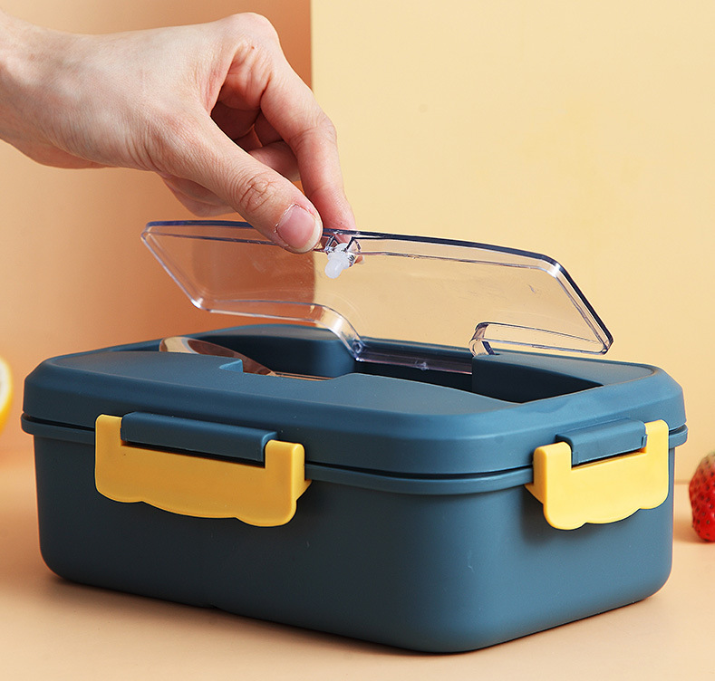 Wheat Straw Lunch Box Korean Bento Box Sealed Student with Cover Compartment Heating Fresh-Keeping Food Box