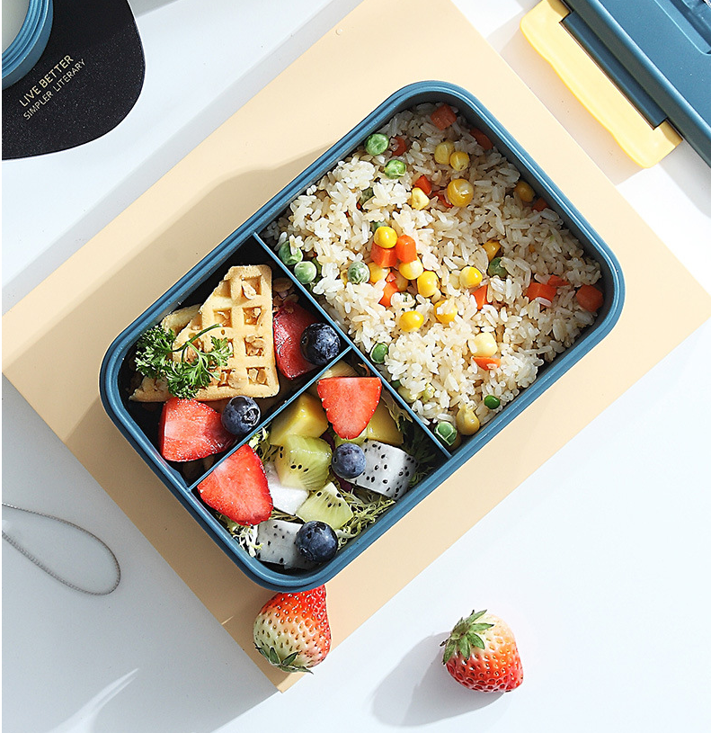Wheat Straw Lunch Box Korean Bento Box Sealed Student with Cover Compartment Heating Fresh-Keeping Food Box Wheat Straw Lunch Box Korean Bento Box Sealed Student with Cover Compartment Heating Fresh-Keeping Food Box