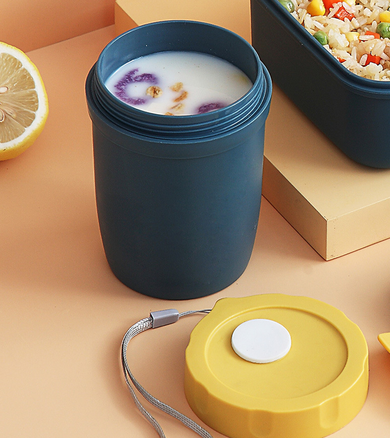 Wheat Straw Lunch Box Korean Bento Box Sealed Student with Cover Compartment Heating Fresh-Keeping Food Box