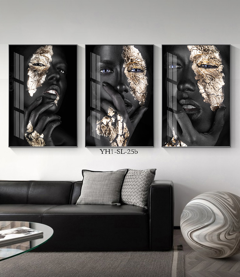 African Black Gold Women Decorative Painting Art Portrait Photography Study and Bedroom Hanging Painting Frameless Painting Core Factory Direct Supply African Black Gold Women Decorative Painting Art Portrait Photography Study and Bedroom Hanging Painting Frameless Painting Core Factory Direct Supply