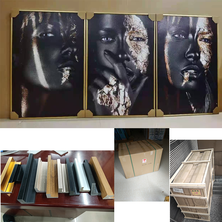 African Black Gold Women Decorative Painting Art Portrait Photography Study and Bedroom Hanging Painting Frameless Painting Core Factory Direct Supply African Black Gold Women Decorative Painting Art Portrait Photography Study and Bedroom Hanging Painting Frameless Painting Core Factory Direct Supply