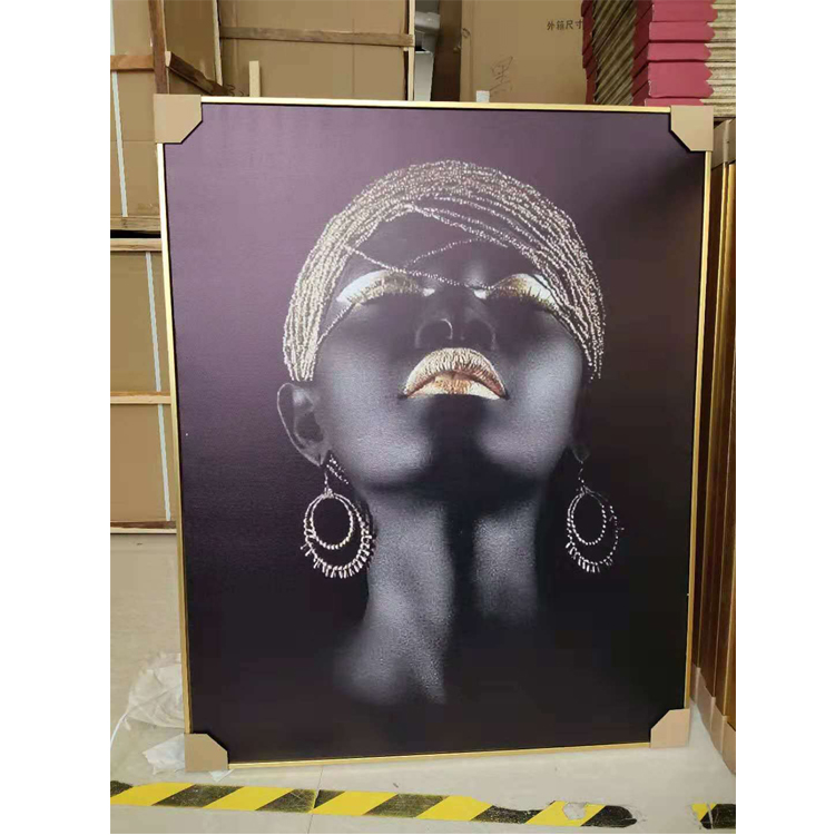 African Black Gold Women Decorative Painting Art Portrait Photography Study and Bedroom Hanging Painting Frameless Painting Core Factory Direct Supply African Black Gold Women Decorative Painting Art Portrait Photography Study and Bedroom Hanging Painting Frameless Painting Core Factory Direct Supply
