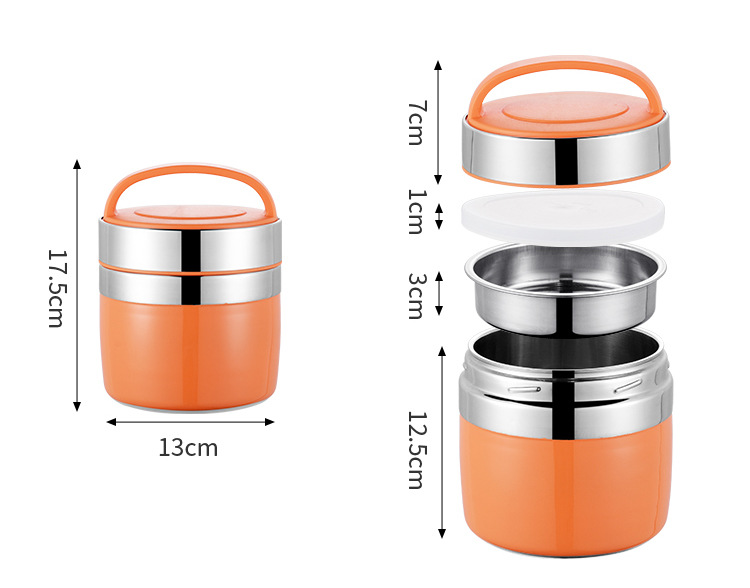 Microsoft Stainless Steel Insulated Double Layer Lunch Box Adult Student Portable Pan Multi-Layer Fresh-Keeping Portable Children's Lunch Box Microsoft Stainless Steel Insulated Double Layer Lunch Box Adult Student Portable Pan Multi-Layer Fresh-Keeping Portable Children's Lunch Box