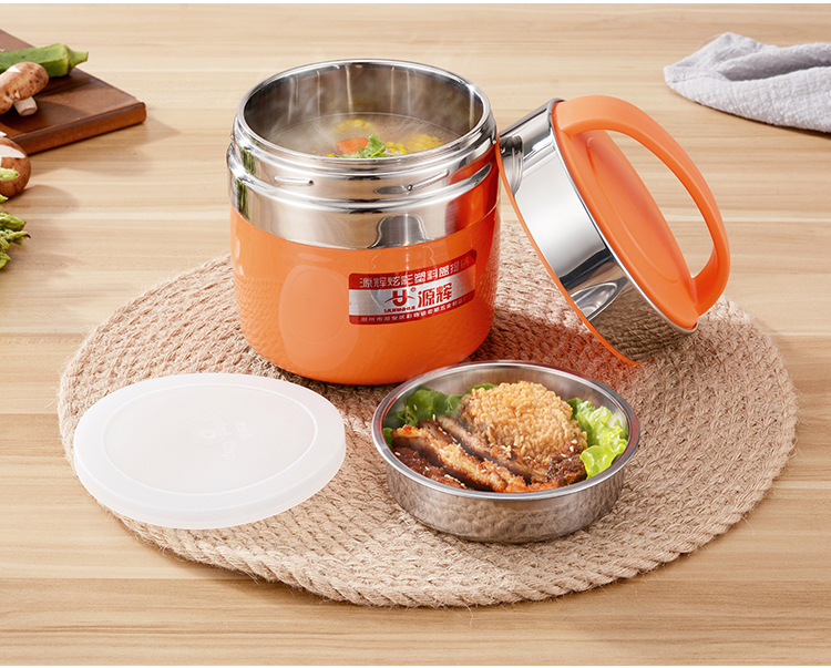 Microsoft Stainless Steel Insulated Double Layer Lunch Box Adult Student Portable Pan Multi-Layer Fresh-Keeping Portable Children's Lunch Box Microsoft Stainless Steel Insulated Double Layer Lunch Box Adult Student Portable Pan Multi-Layer Fresh-Keeping Portable Children's Lunch Box